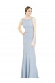 Soft Chiffon A-Line Long Sleeveless Light Sky Blue Low Back Bridesmaid Dress Cairns