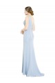 Soft Chiffon A-Line Long Sleeveless Light Sky Blue Low Back Bridesmaid Dress Cairns