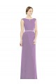 Soft Chiffon A-Line Long Sleeveless Low Back Dark Lavender Bridesmaid Dresses Cairns