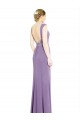 Soft Chiffon A-Line Long Sleeveless Low Back Dark Lavender Bridesmaid Dresses Cairns