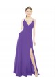 Soft Chiffon A-Line Long Sleeveless Purple Bridesmaid Dresses Cairns