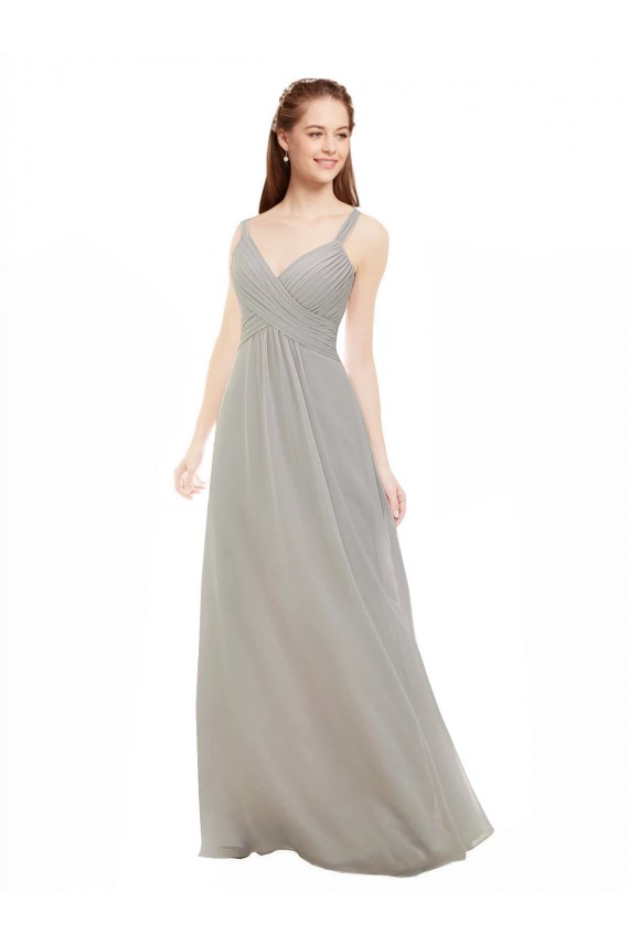 Soft Chiffon A-Line Long Sleeveless Criss Cross Back Bridesmaid Dress Cairns