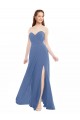 Soft Chiffon A-Line Long Sleeveless Windsor Blue Bridesmaid Dresses Cairns