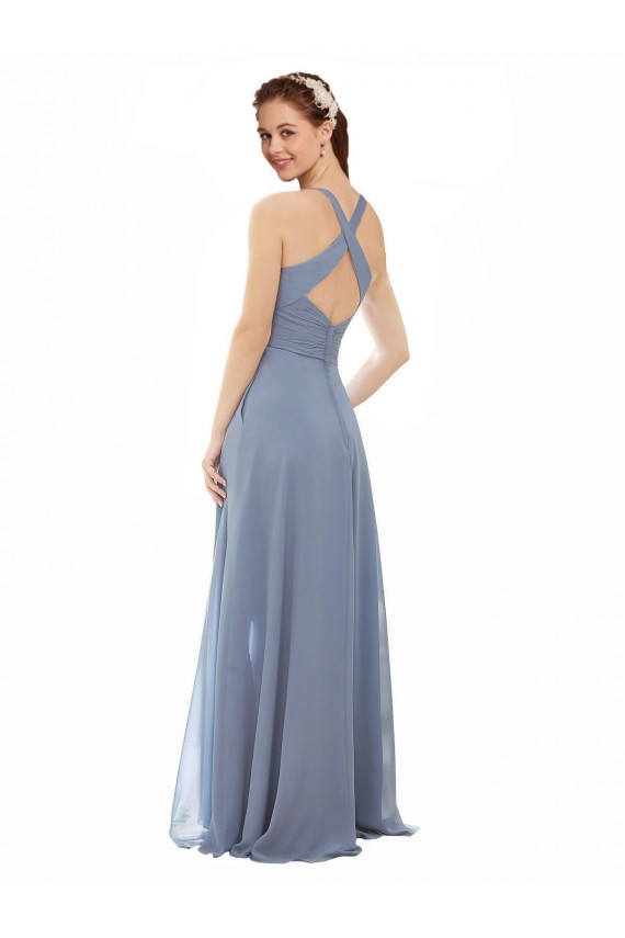 Soft Chiffon A-Line Long Sleeveless Evening Dress / Bridal Party Dress Cairns