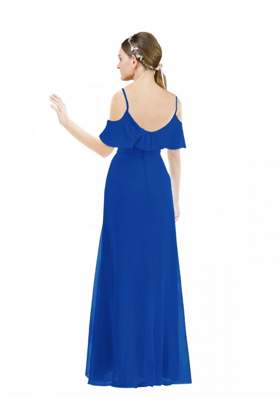 Soft Chiffon A-Line Long Cold Shoulder High Low Bridesmaid Dress Cairns