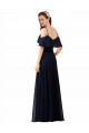 Soft Chiffon A-Line Long Sleeveless Dark Navy Bridesmaid Dress Cairns