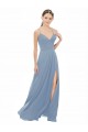Soft Chiffon & Lace A-Line Sleeveless Dusty Blue Bridesmaid Dress Cairns