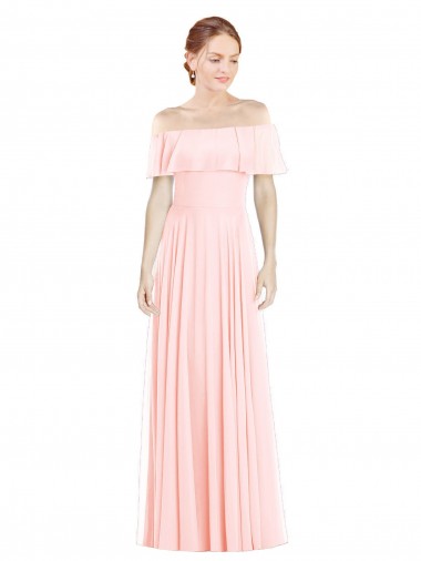 Soft Chiffon A-Line Long Sleeveless Formal Bridesmaid Dress Cairns
