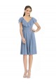 Soft Chiffon A-Line Cocktail Length Cap Sleeves V-Back Bridesmaid Dress Cairns