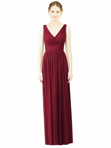 Soft Chiffon A-Line Long Sleeveless V-Back Bridesmaid Dress / Formal Dress Cairns