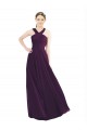 Soft Chiffon A-Line Long Sleeveless Grape Bridesmaid Gowns Cairns