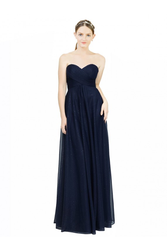 Chiffon A-Line Sleeveless Dark Navy Bridesmaid Dress / Evening Dress Cairns