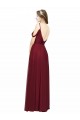 Chiffon A-Line Long Sleeveless Low Back Burgundy Bridesmaid Dresses Cairns