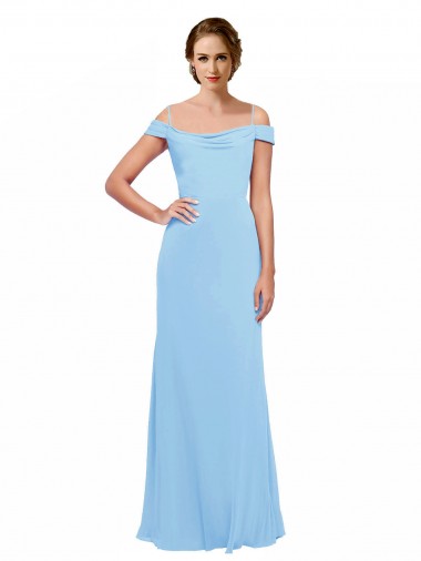 Soft Chiffon A-Line Long Sleeveless Periwinkle Bridesmaid Dress Cairns