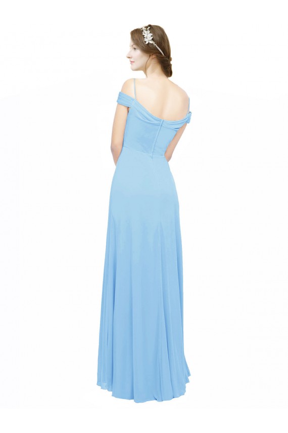 Soft Chiffon A-Line Long Sleeveless Periwinkle Bridesmaid Dress Cairns