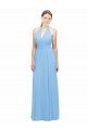Soft Chiffon A-Line Long Sleeveless Periwinkle Open Back Bridesmaid Dress Cairns