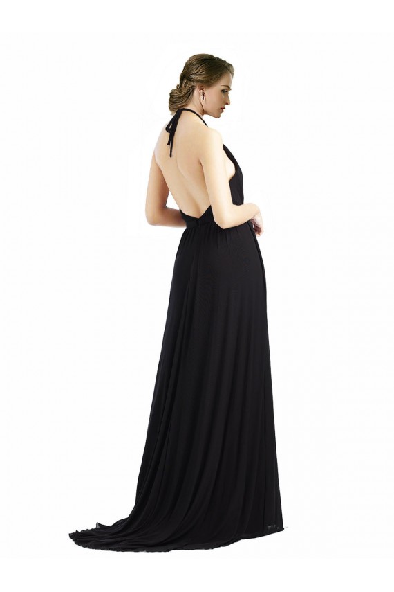 Soft Chiffon A-Line Long Sleeveless Open Back Oyster Silver Bridesmaid Dresses Cairns