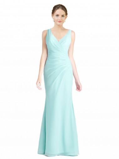 Soft Chiffon & Lace Mermaid Long Sleeveless Bridesmaid Dress Cairns