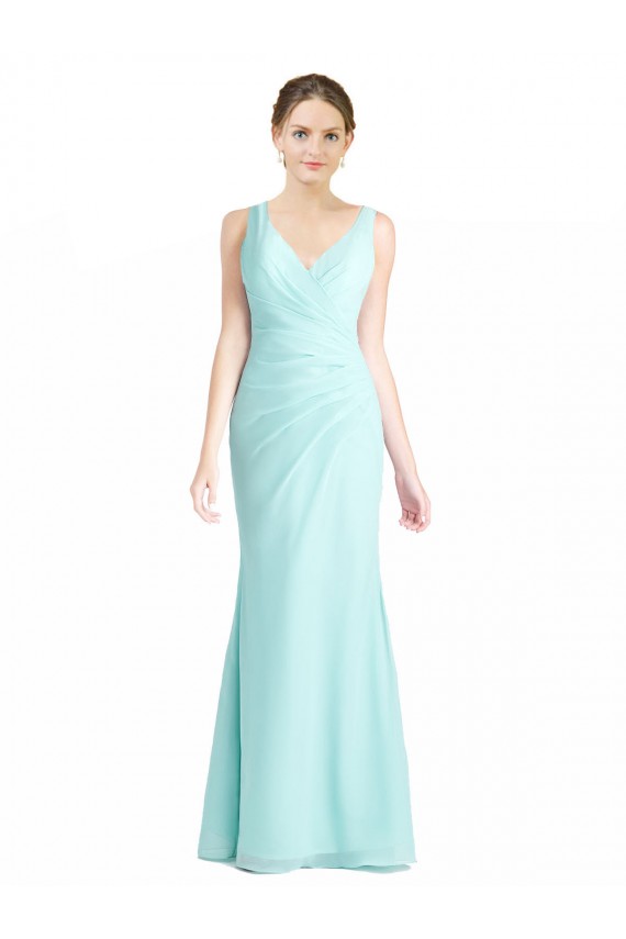 Soft Chiffon & Lace Mermaid Long Sleeveless Bridesmaid Dress Cairns