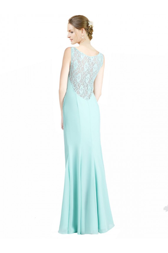 Soft Chiffon & Lace Mermaid Long Sleeveless Bridesmaid Dress Cairns