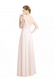 Soft Chiffon & Lace A-Line Long Sleeveless Open Back Cream Pink Bridesmaid Dresses Cairns