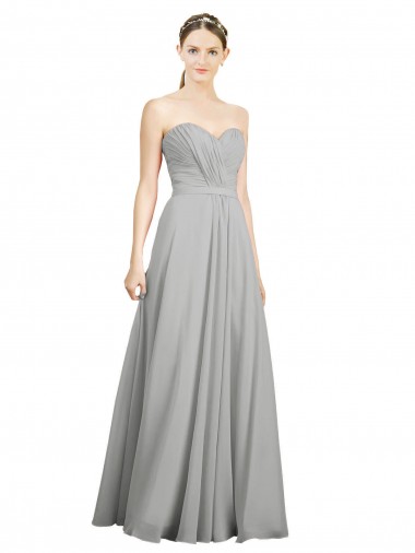 Soft Chiffon A-Line Long Sleeveless Open Back Bridesmaid Dresses Cairns