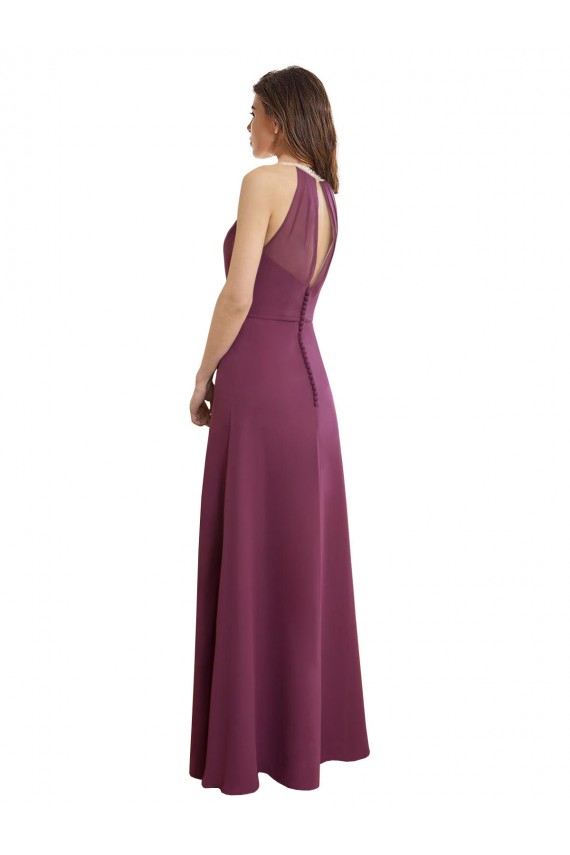 Chiffon A-Line Long Sleeveless Keyhole Back Bridesmaid Dress / Evening Gowns Cairns