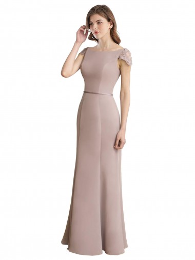 Soft Chiffon & Lace Mermaid Long Cap Sleeves Formal Dress / Bridesmaid Dress Cairns