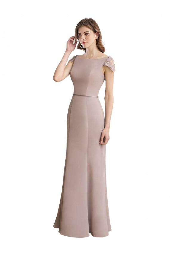 Soft Chiffon & Lace Mermaid Long Cap Sleeves Formal Dress / Bridesmaid Dress Cairns