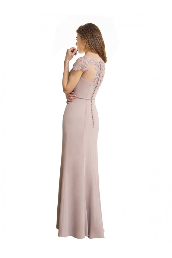 Soft Chiffon & Lace Mermaid Long Cap Sleeves Formal Dress / Bridesmaid Dress Cairns