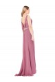 Soft Chiffon Sheath Long Sleeveless Low Back Prom Dress / Bridesmaid Dress Cairns
