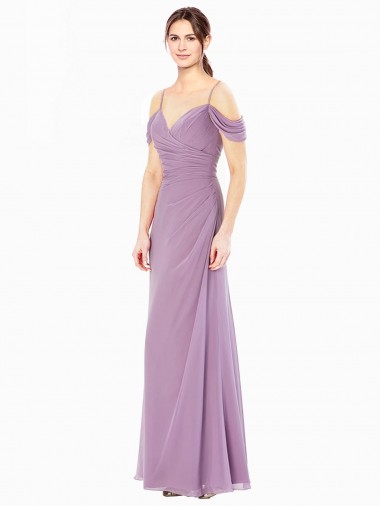 Soft Chiffon Sheath Long Sleeveless Bridesmaid Dress / Formal Dress Cairns
