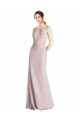 Soft Chiffon Sheath Long Sleeveless Open Back Bridesmaid Dress Cairns