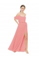 Soft Chiffon A-Line Long Sleeveless Watermelon Bridesmaid Dress Cairns