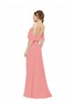 Soft Chiffon A-Line Long Sleeveless Watermelon Bridesmaid Dress Cairns