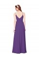 Soft Chiffon Sheath Long Sleeveless Plum Purple Bridesmaid Dress Cairns