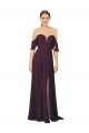 Soft Chiffon Sheath Long Cold Shoulder Formal Dress / Bridesmaid Dress Cairns