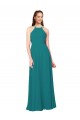 Soft Chiffon Sheath Long Sleeveless Criss Cross Back Bridesmaid Dress Cairns