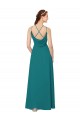 Soft Chiffon Sheath Long Sleeveless Criss Cross Back Bridesmaid Dress Cairns