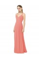Soft Chiffon Sheath Long Sleeveless V-Neck Keyhole Back Bridesmaid Dresses Cairns