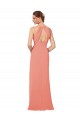 Soft Chiffon Sheath Long Sleeveless V-Neck Keyhole Back Bridesmaid Dresses Cairns