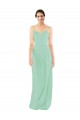 Soft Chiffon Sheath Long Sleeveless Mint Green Keyhole Back Bridesmaid Dress Cairns