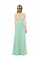 Soft Chiffon Sheath Long Sleeveless Mint Green Keyhole Back Bridesmaid Dress Cairns