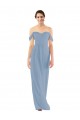Soft Chiffon Sheath Long Sleeveless Dusty Blue Bridesmaid Dress Cairns