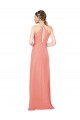 Soft Chiffon Sheath Long Sleeveless Desert Rose Keyhole Back Bridesmaid Dress Cairns