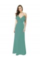 Soft Chiffon A-Line Long Sleeveless Icelandic Silver Bridesmaid Gown Cairns