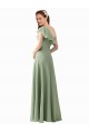 Soft Chiffon A-Line Long Flutter Sleeves Bridesmaid Dress Cairns