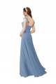 Soft Chiffon A-Line Long Cap Sleeves Bridesmaid Dress Cairns