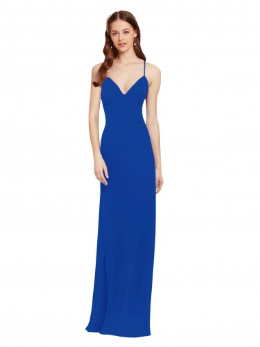 Soft Chiffon A-Line Sleeveless Royal Blue Bridesmaid Dress / Formal Dress Cairns