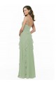 Soft Chiffon A-Line Long Sleeveless Smoke Green Bridesmaid Dresses Cairns